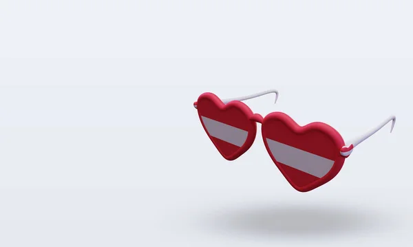 Okulary Miłość Austria Flaga Renderowania Prawy Widok — Zdjęcie stockowe