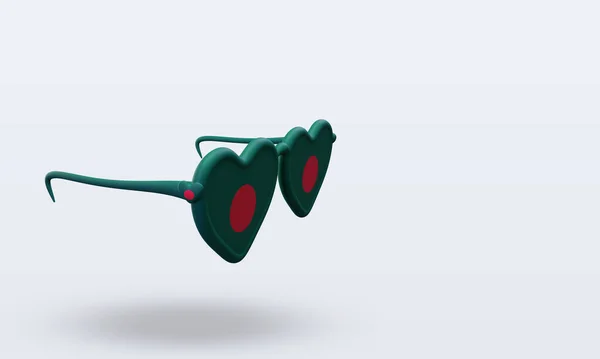 Sonnenbrillen Lieben Bangladesch Flagge Rendering Linke Ansicht — Stockfoto
