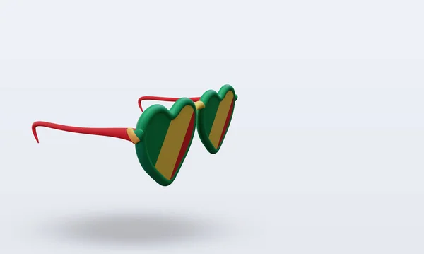 Sunglasses Love Republic Congo Flag Rendering Left View — Stock Photo, Image