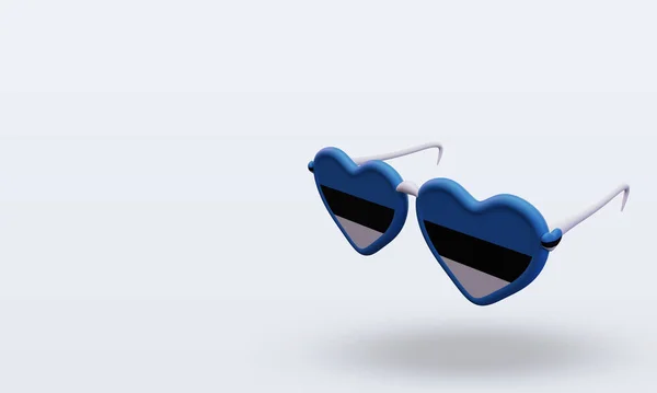 Sunglasses Love Estonia Flag Rendering Right View — Stock Photo, Image