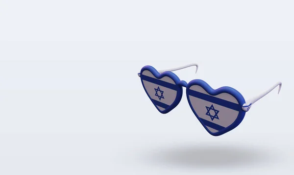 Gafas Sol Amor Israel Bandera Representación Vista Derecha — Foto de Stock