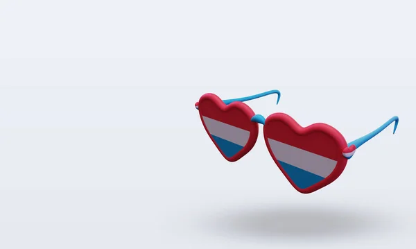 Солнцезащитные Очки Любовь Люксембург Флаг Отображения Правый Вид — стоковое фото