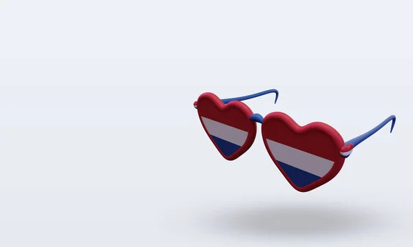 Γυαλιά Ηλίου Αγάπη Ολλανδία Σημαία Καθιστώντας Σωστή Θέα — Φωτογραφία Αρχείου