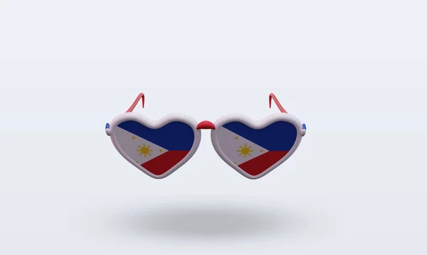 Gafas Sol Amor Filipinas Bandera Renderizado Vista Frontal —  Fotos de Stock