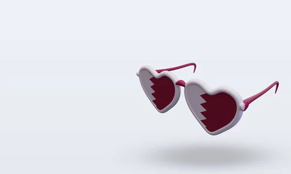 Солнцезащитные Очки Любят Флаг Катара Отображающий Правый Вид — стоковое фото