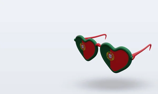 Солнцезащитные Очки Любовь Португалии Флаг Отображения Правый Вид — стоковое фото