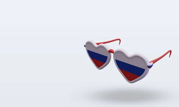 Sonnenbrillen Lieben Russische Flagge — Stockfoto