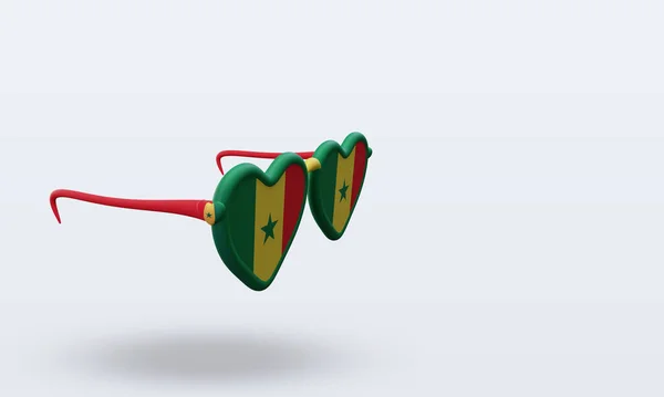Gafas Sol Amor Senegal Bandera Renderizado Vista Izquierda —  Fotos de Stock