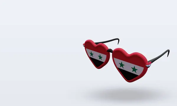 3D güneş gözlüğü Suriye bayrağını sever.