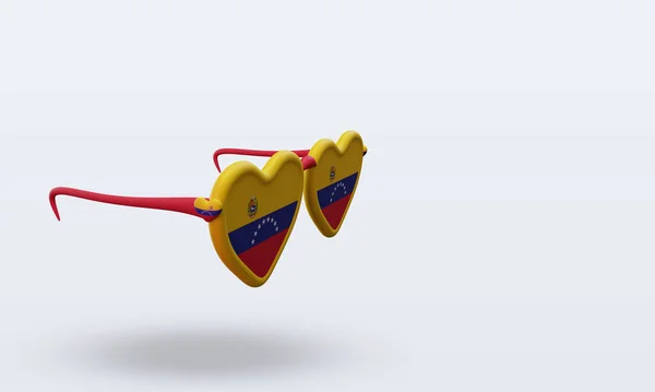Napszemüveg Szerelem Venezuela Zászló Renderelés Bal Nézet — Stock Fotó