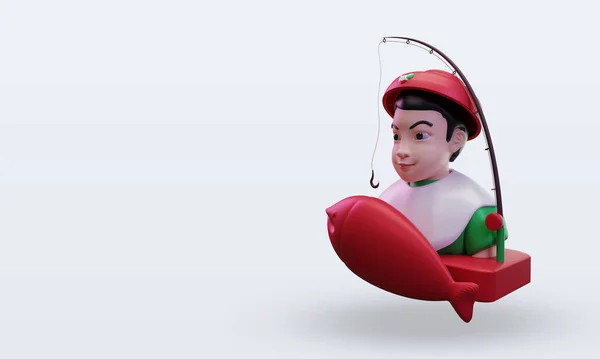 3d Balıkçı Burundi bayrağı sağa bakıyor