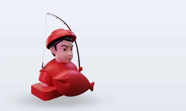 3d Balıkçı Çin bayrağı sola bakıyor