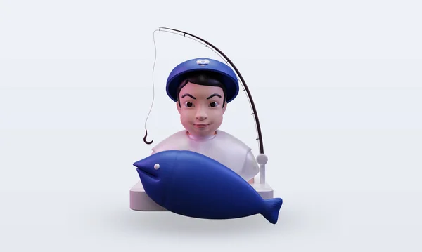 3d Balıkçı İsrail bayrağı cephe görüntüsü veriyor