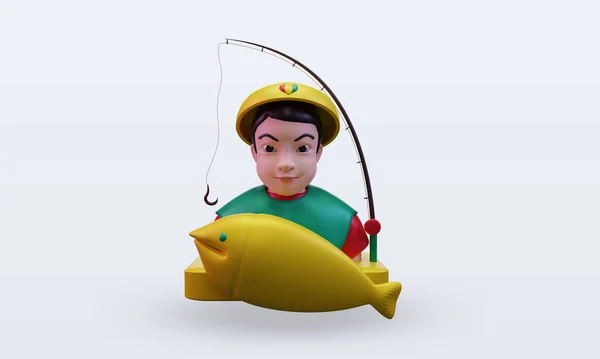 3d Balıkçı Gineli Bissau bayrağı ön görünümü yansıtıyor