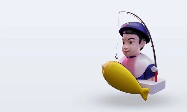 3d Balıkçı Malezya bayrağı sağa bakıyor