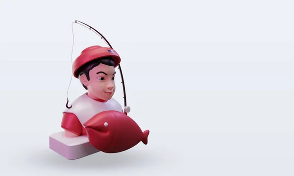 3D Balıkçı Sırbistan bayrağı sola bakıyor