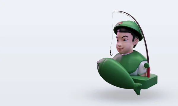 3d Balıkçı Surinam bayrağı sağa döndürüyor