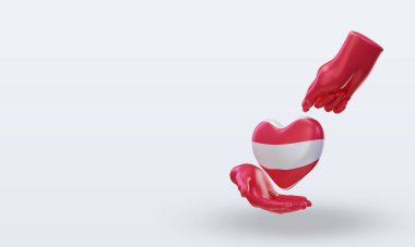 3D Bağış Günü Avusturya bayrağı sağa bakıyor