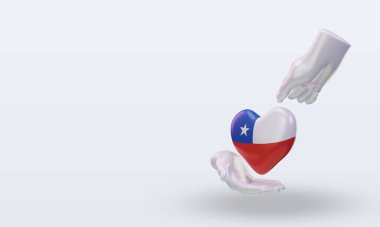 3d charity day Chile flag rendering right view