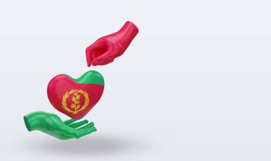 3D Bağış Günü Eritre bayrağı sol görüşü yansıtıyor