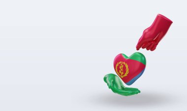 3D Bağış Günü Eritre bayrağı doğru görünüm veriyor