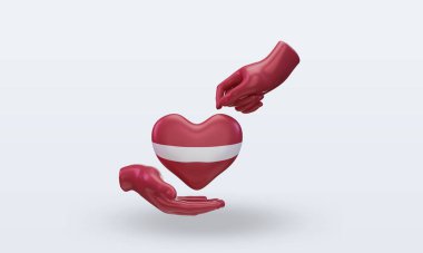 3D Bağış Günü Letonya bayrağı ön görünüm