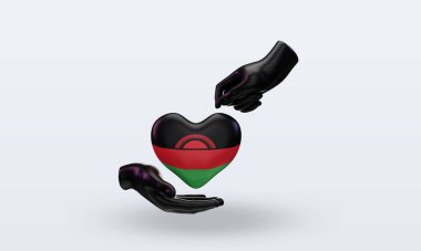 3D Bağış Günü Malawi bayrağı öne bakıyor