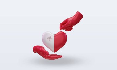3D Bağış Günü Malta bayrağı ön görünüm