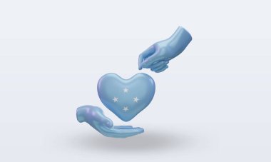 3D Bağış Günü Mikronezya bayrağı ön görünüm