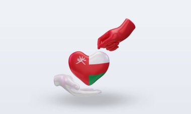 3D Bağış Günü Umman bayrağı ön görüntüde