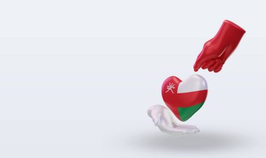 3D Bağış Günü Umman bayrağı doğru görünüm veriyor