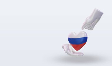 3d charity day Russian  flag rendering right view