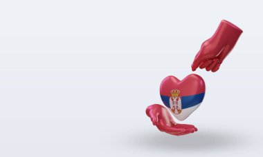 3d charity day Serbia flag rendering right view