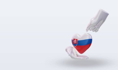 3d charity day Slovakia flag rendering right view