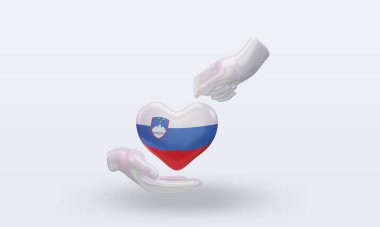 3d charity day Slovenia flag rendering front view