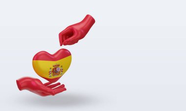 3d yardım günü İspanya bayrağı sol görüşü yansıtıyor