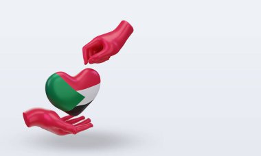 3D Bağış Günü Sudan bayrağı sola bakıyor