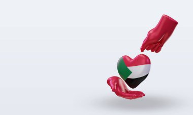 3D Bağış Günü Sudan bayrağı sağa bakıyor