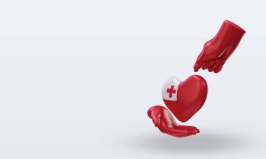 3D Bağış Günü Tonga bayrağı sağa bakıyor