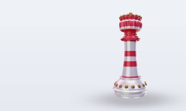3d satranç kralı Avusturya bayrağı sağa bakıyor