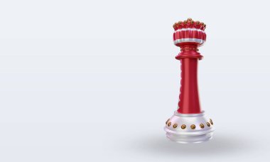 3d Satranç Kralı Bahreyn bayrağı sağ görüşü yansıtıyor