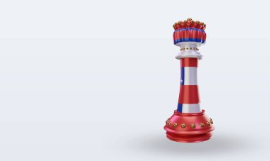 3d kral satranç bayrağı doğru görünüm veriyor