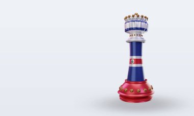 3d Satranç Kralı Kosta Rika bayrağı sağa bakıyor