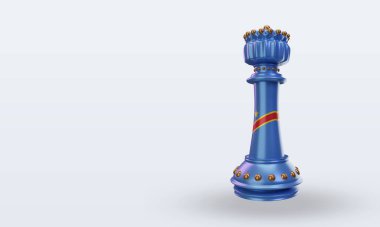 3D satranç kralı Demokratik Kongo bayrağı sağa bakıyor
