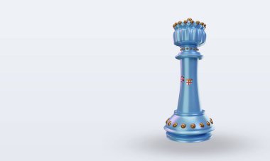 3d satranç kralı Fiji bayrağı sağ görüşü yansıtıyor