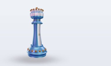 3d satranç kralı Guatemala bayrağı sol görüşü yansıtıyor