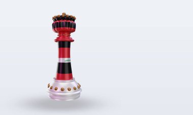 3d satranç kralı Irak bayrağı sol görüşü yansıtıyor