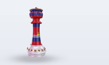 3d satranç kralı Kiribati bayrağı sol görüşü yansıtıyor