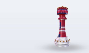 3d satranç kralı Liberya bayrağı sağ görüşü yansıtıyor