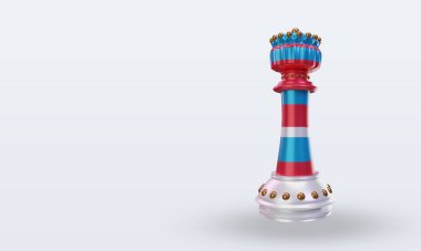 3d satranç kralı Lüksemburg bayrağı doğru görünüm veriyor